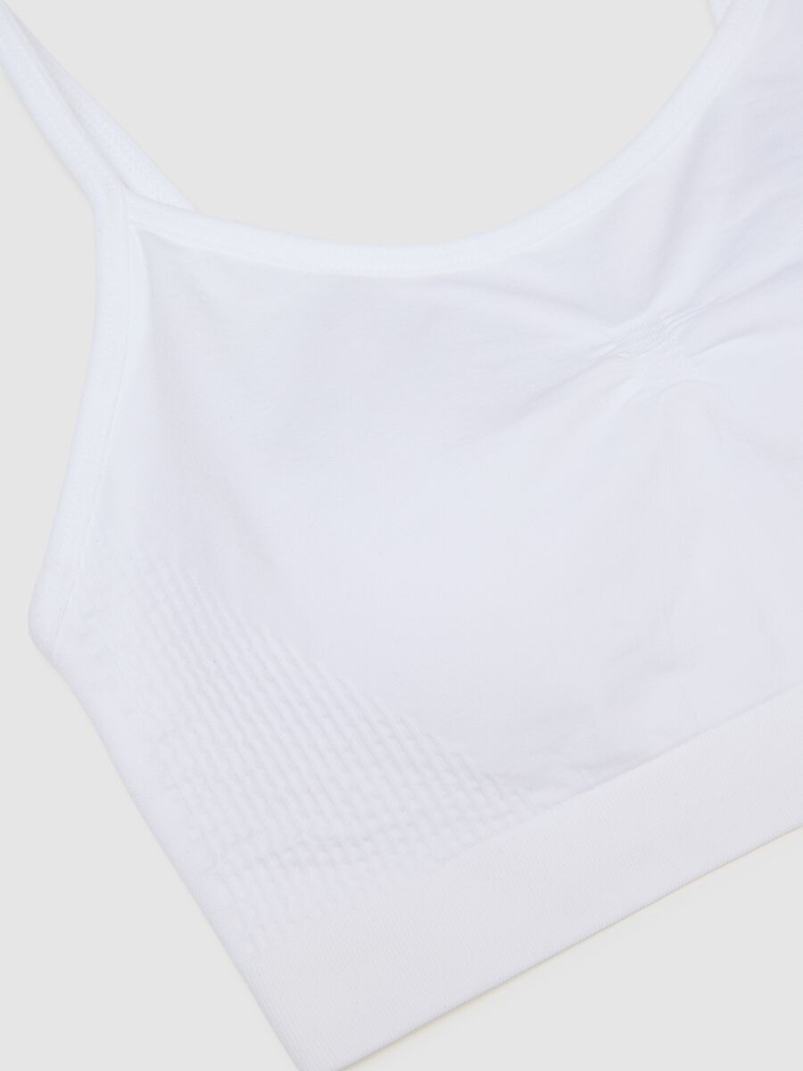 White Stretch Fabric Bra_5