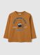 Brown pure cotton children's t-shirt with bear_0