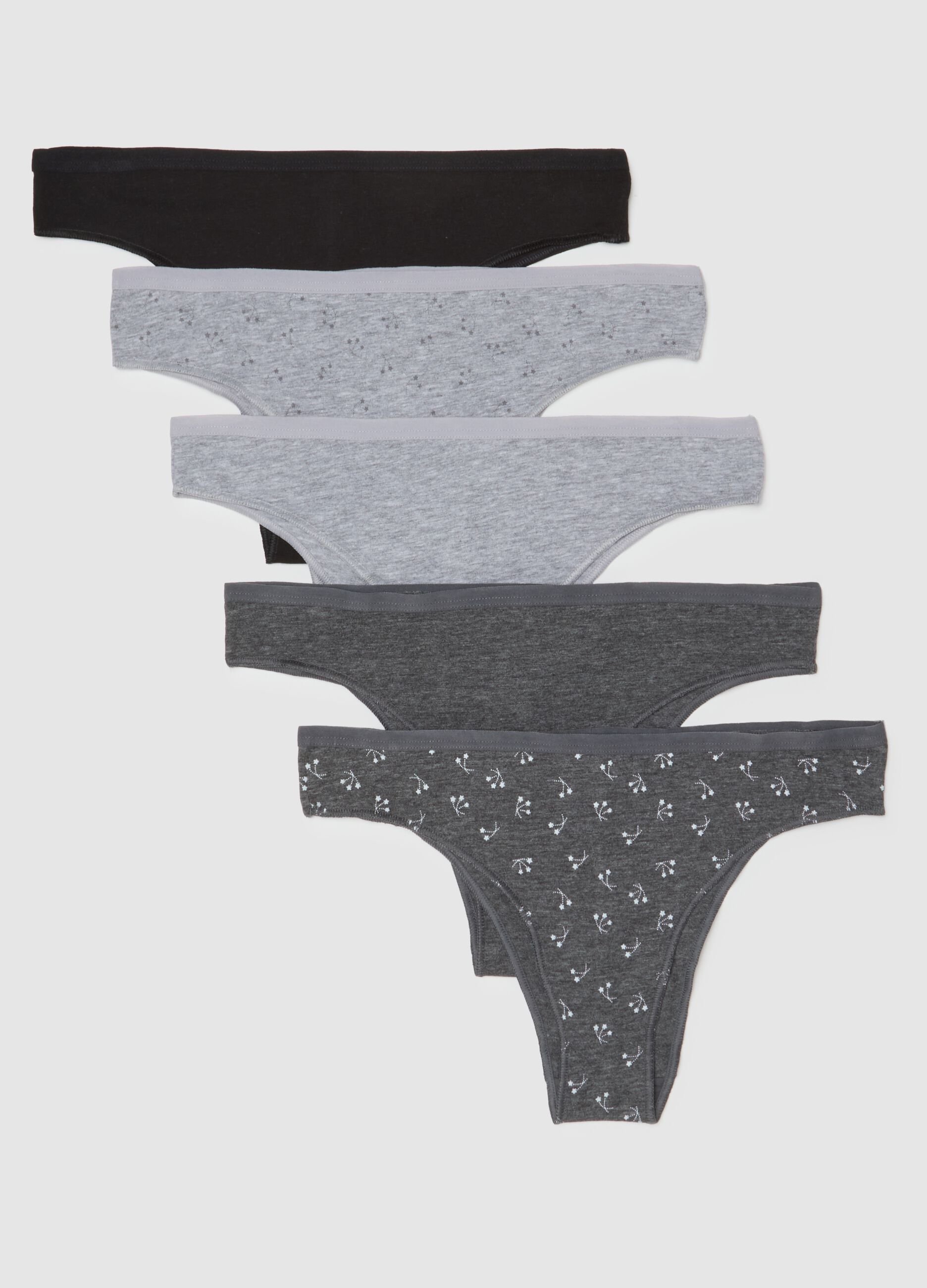 Multipack of five multicoloured stretch briefs