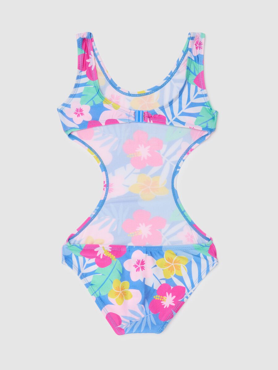 Girls' One-Piece Swimsuit in Multicolour Stretch Fabric_1