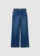 Regular fit wide leg blue denim trousers_0