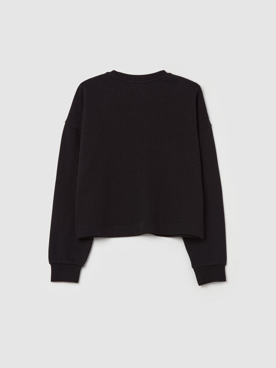 Cropped sweatshirt with lettering print_4