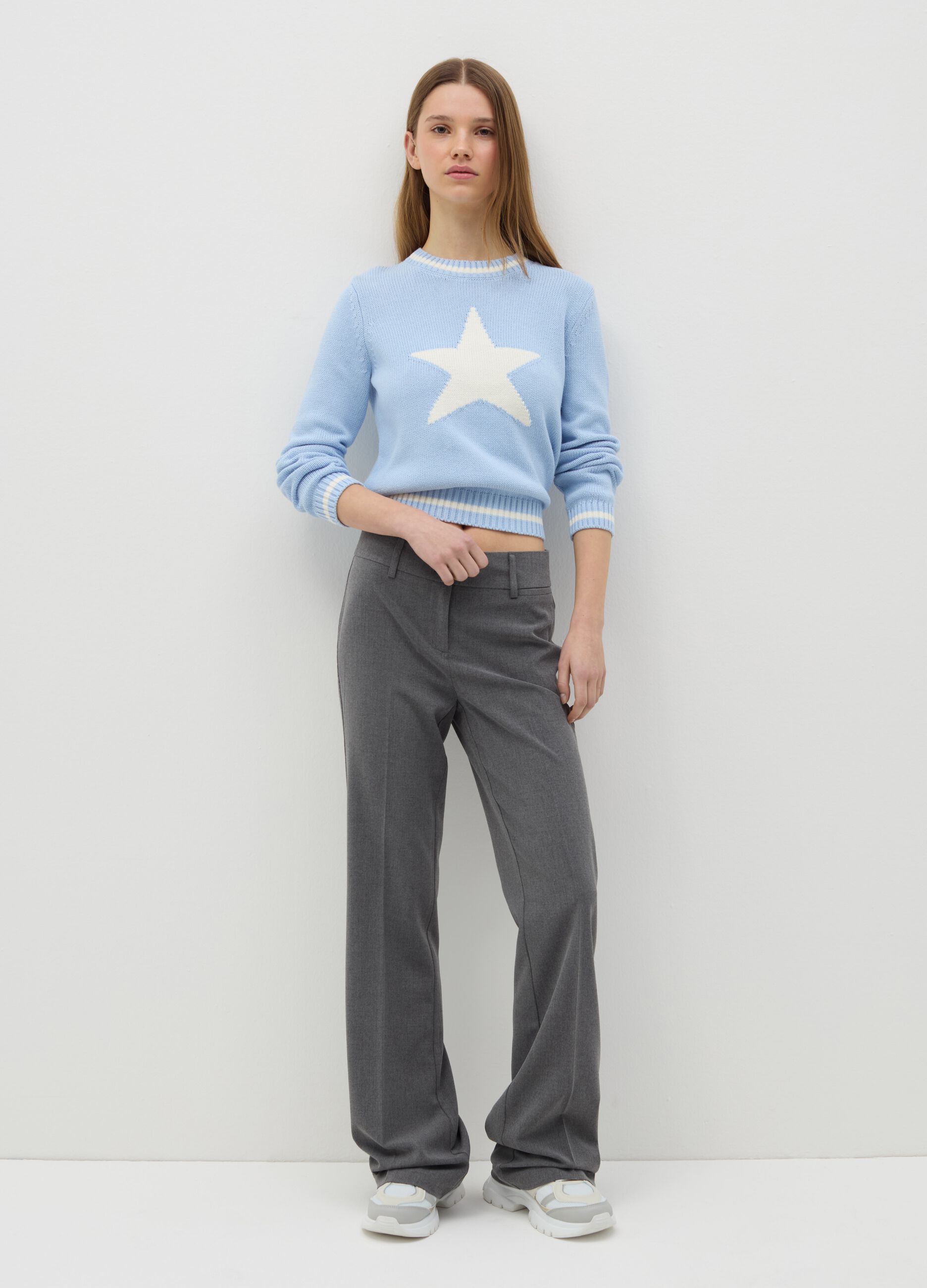 Jacquard pullover with star