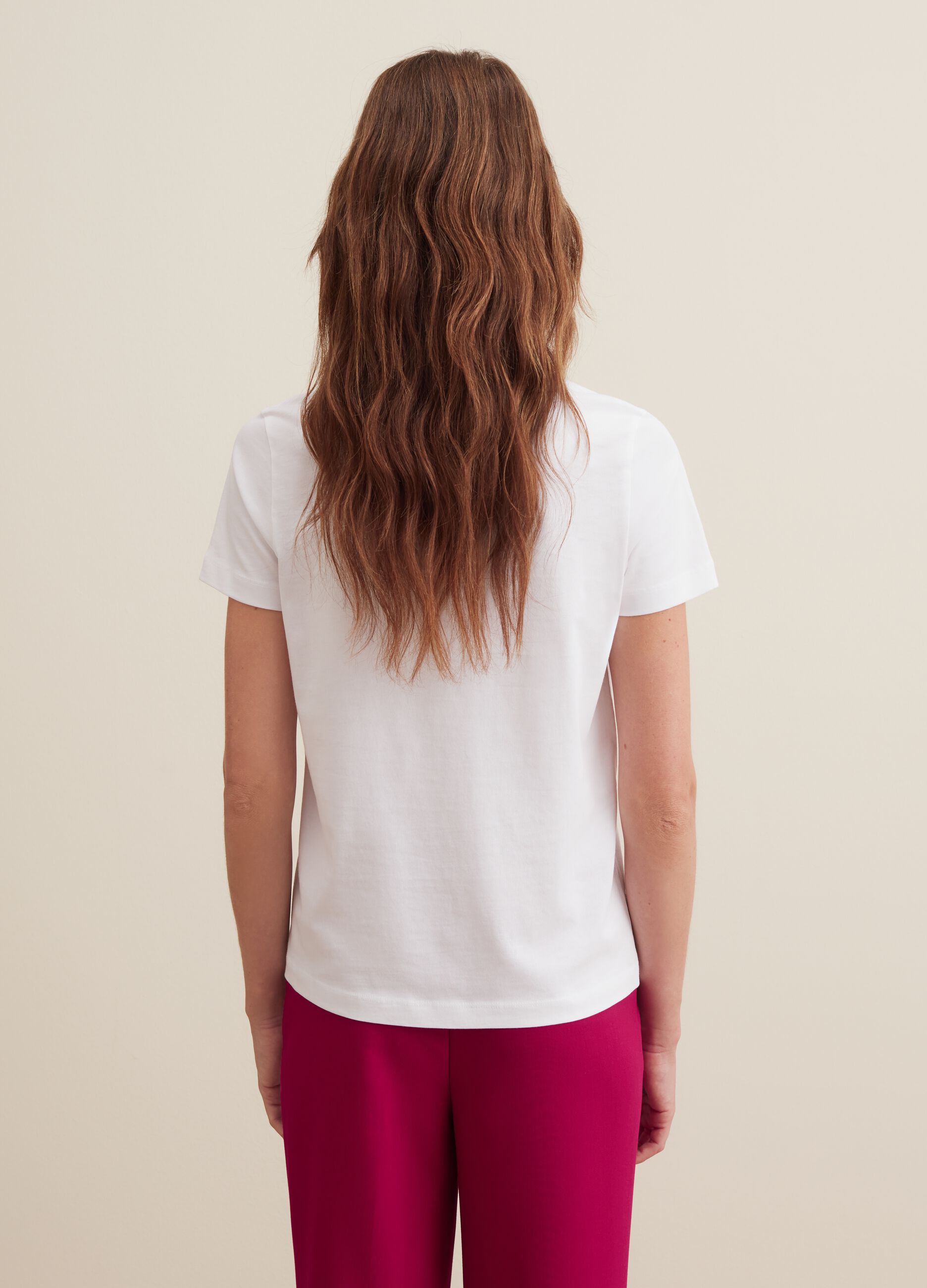 T-shirt in cotone con scollo rotondo