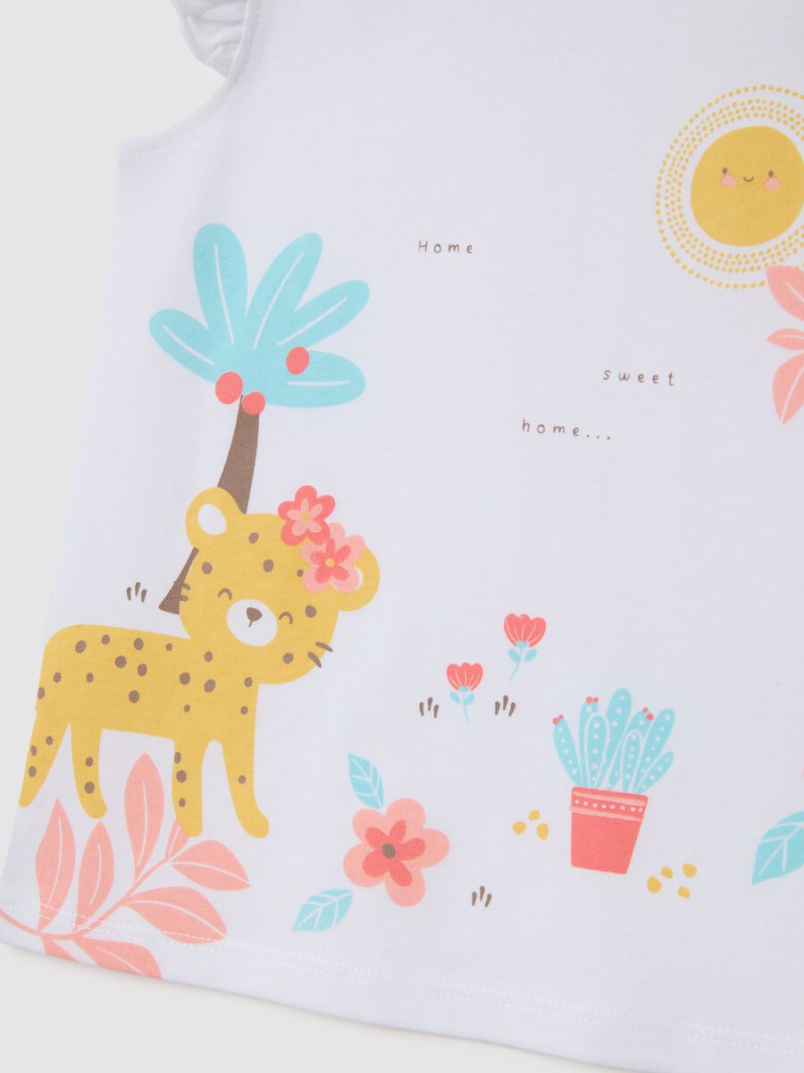 T-shirt da bambina in puro cotone multicolor regular fit con stampe_3