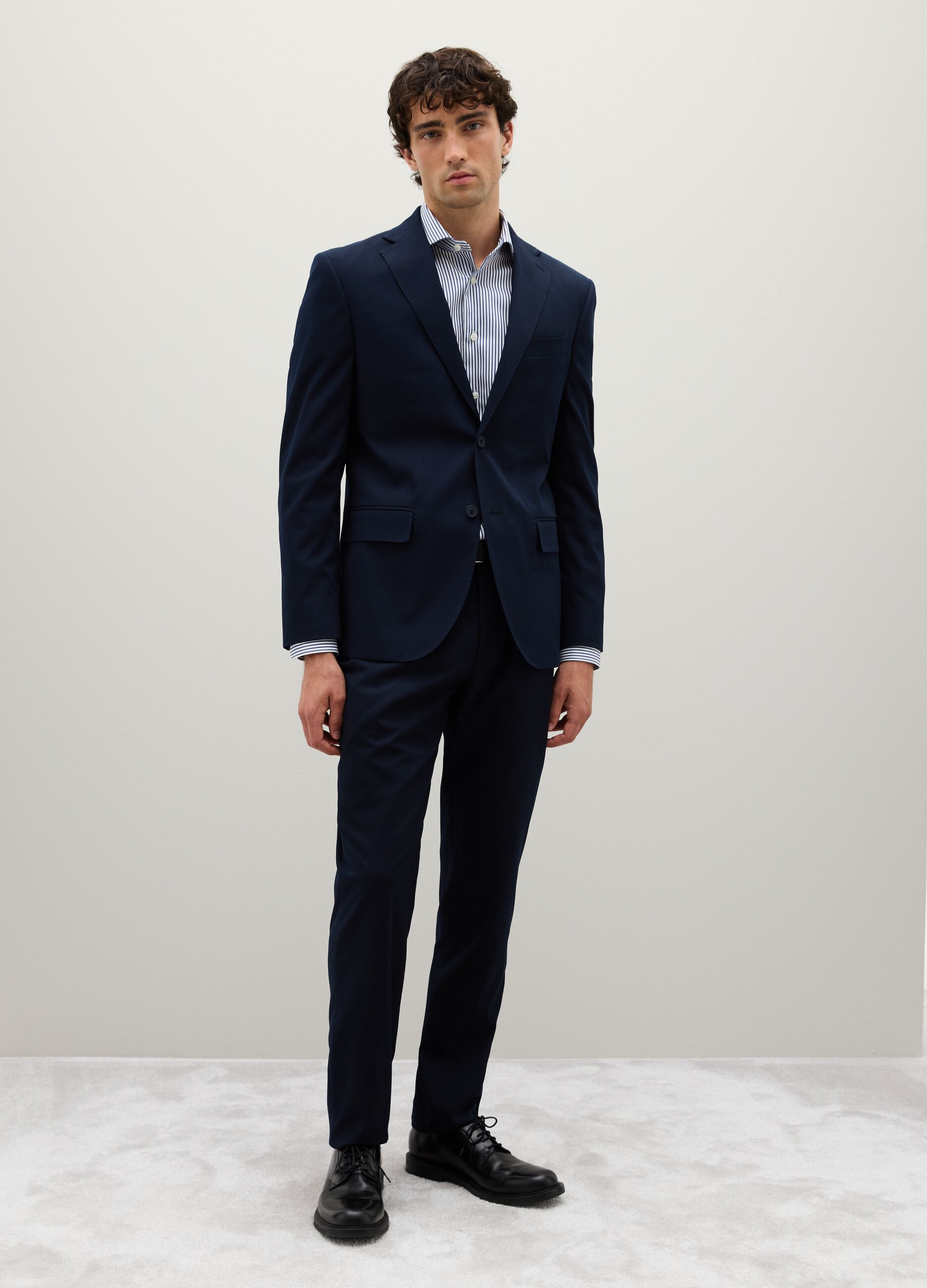 Regular Fit Blue Mixed Jacket