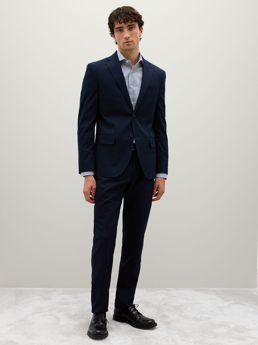 Regular Fit Blue Mixed Jacket_1