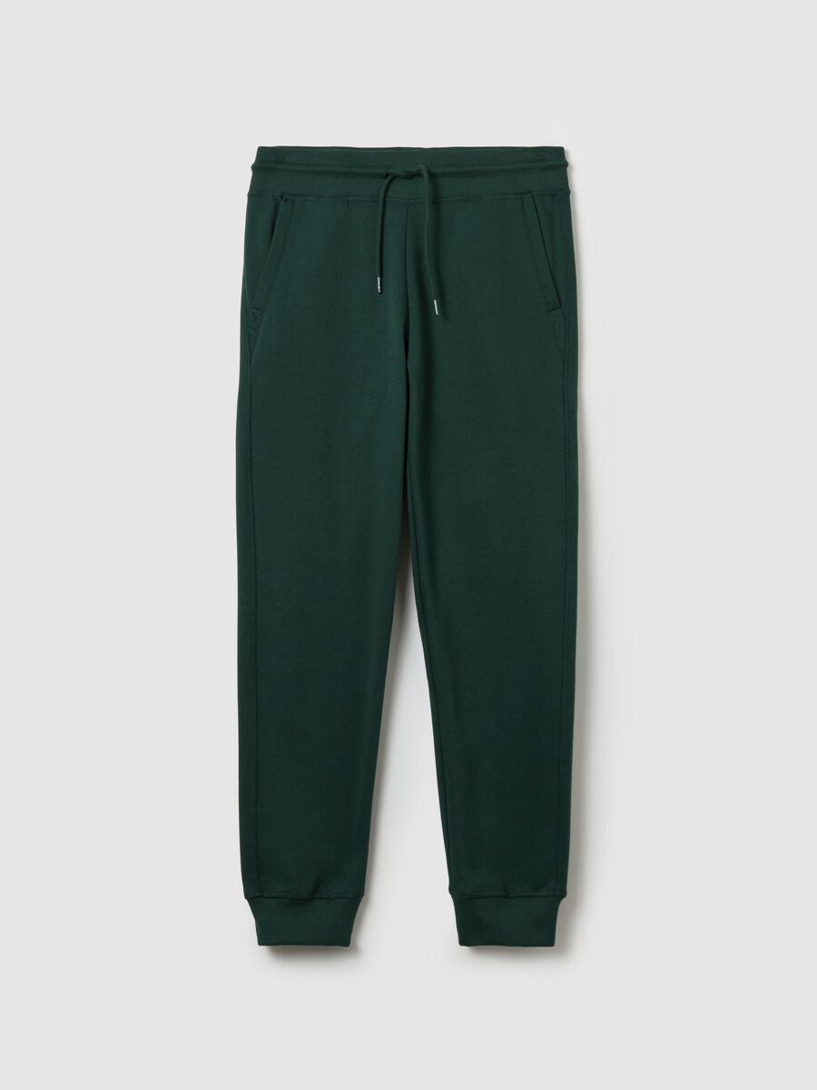 Fleece joggers with pockets and drawstring_4