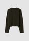 Green stretch wool crew-neck cardigan_2
