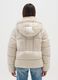 The Iconic Puffer light beige jacket with hood and sherpa details_3
