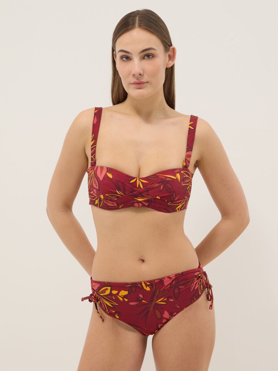 Multicolour stretch swim briefs with floral print_0