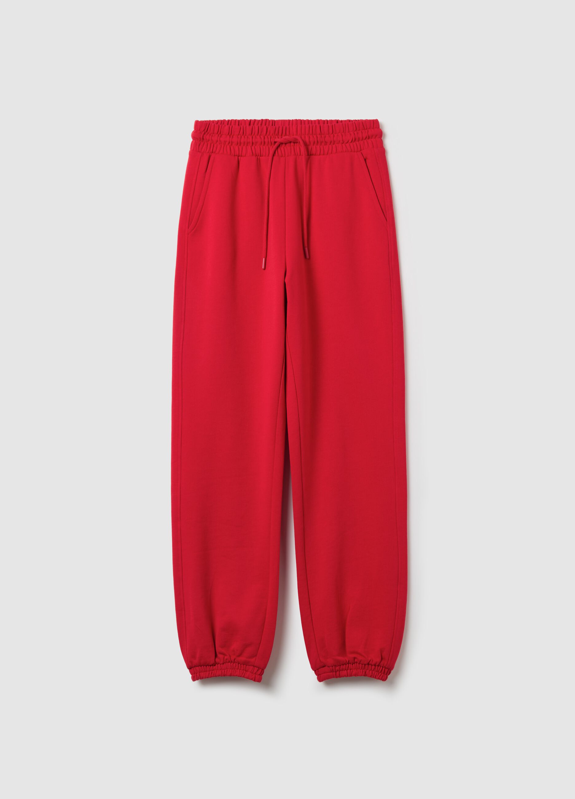 Fleece joggers with drawstring