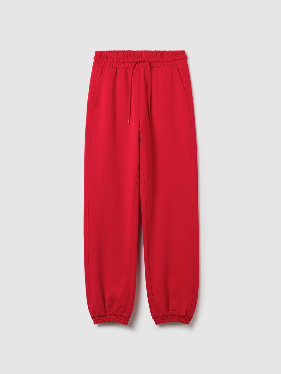 Fleece joggers with drawstring_4