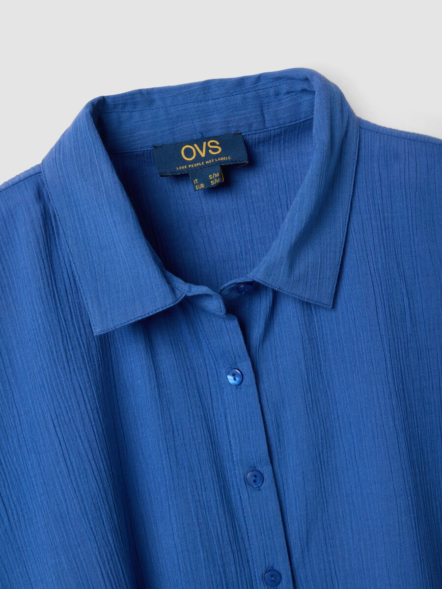 Caftano blu in puro cotone_5