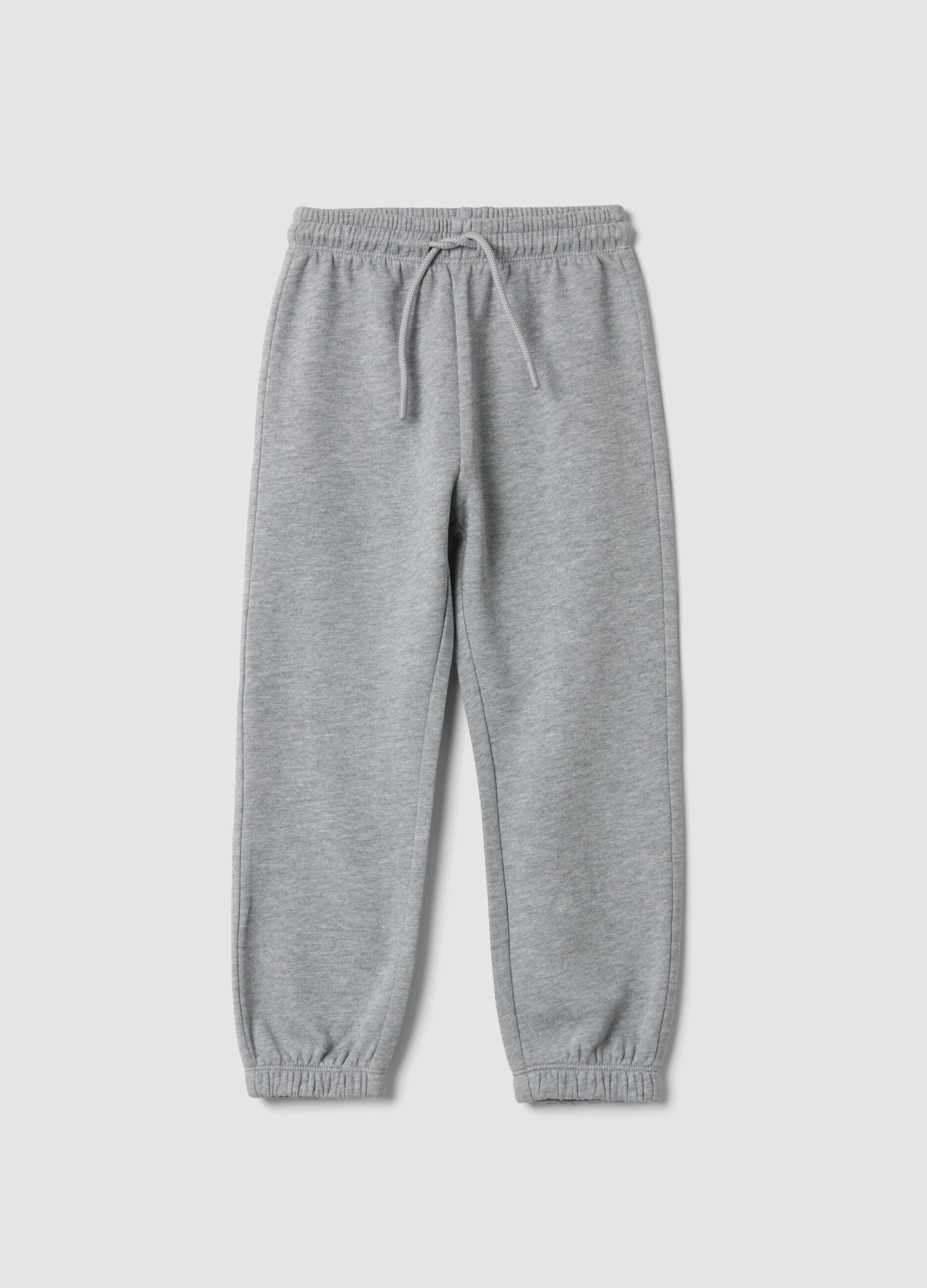 Pantaloni jogger grigi in puro cotone organico