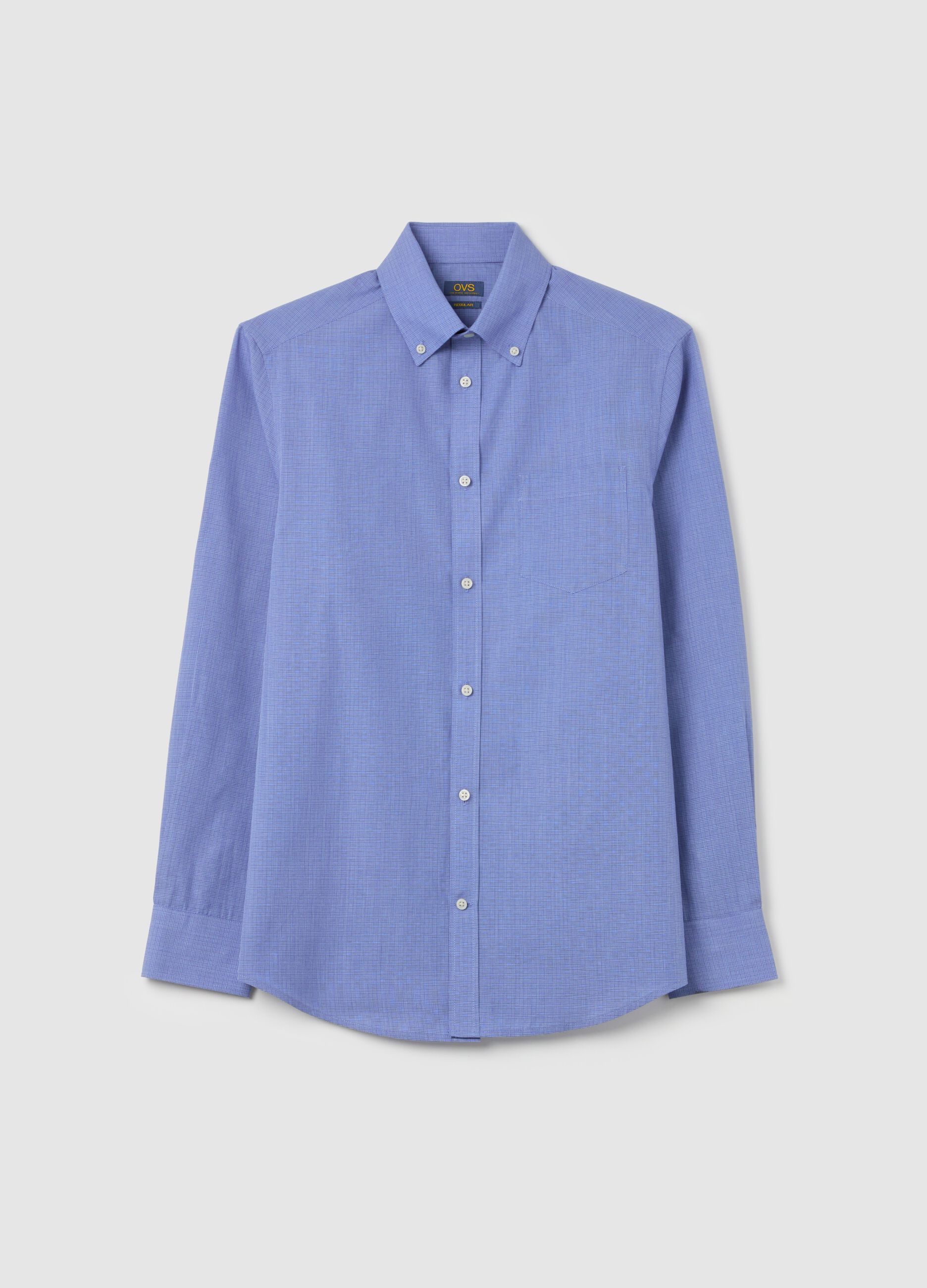 Regular-fit easy-iron shirt with micro pattern