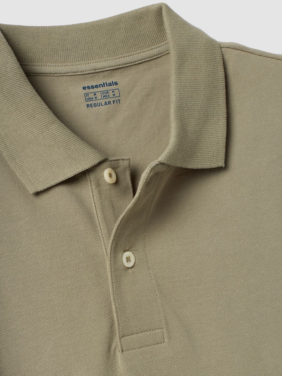 Polo verde in puro cotone piquet con colletto classico regular fit_2