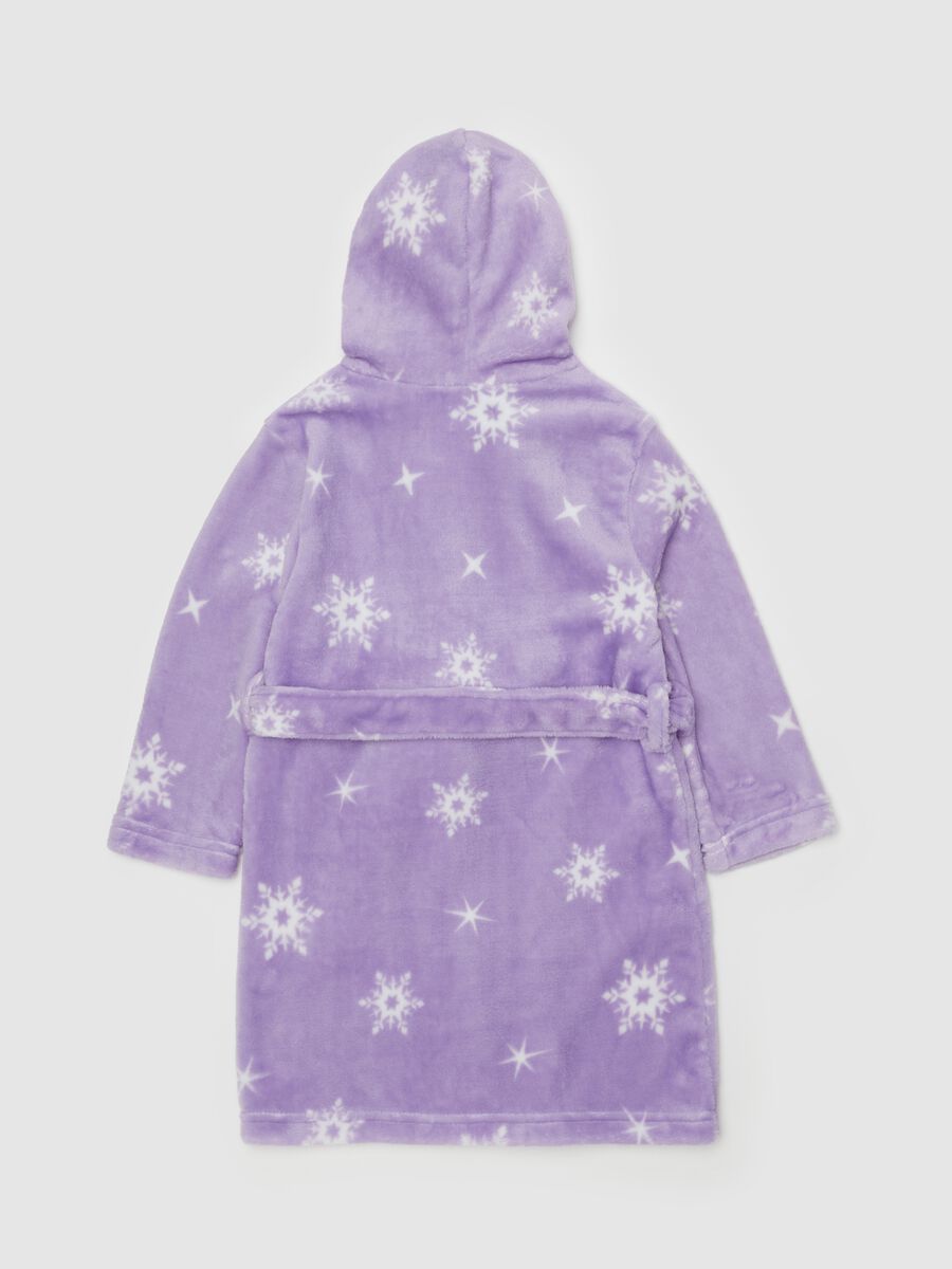 Dressing gown with hood and Frozen Elsa embroidery_1