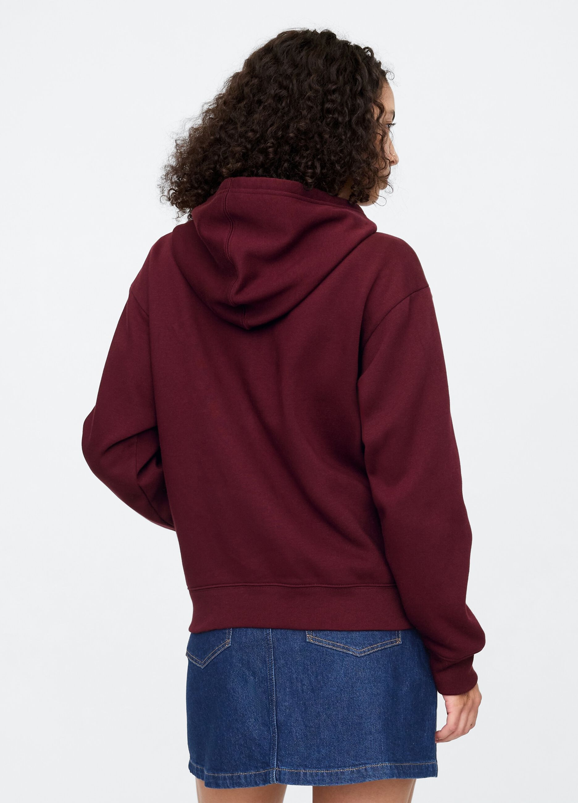 GAP logo zip-up hooded sweatshirt in cotton blend