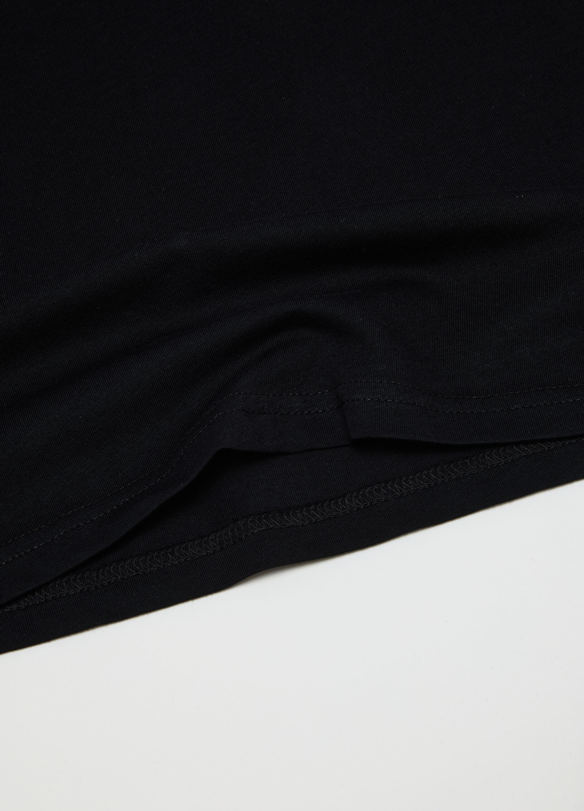 Men's black pure cotton T-shirt