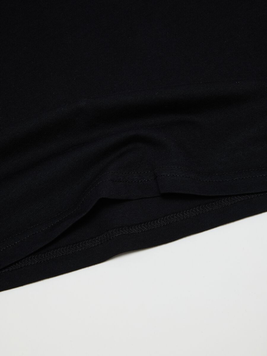 T-shirt da uomo in puro cotone nero_1