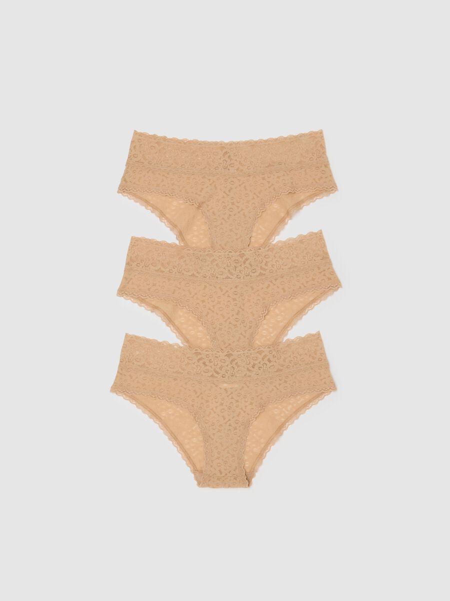 Three-pack knicker shorts in lace_0