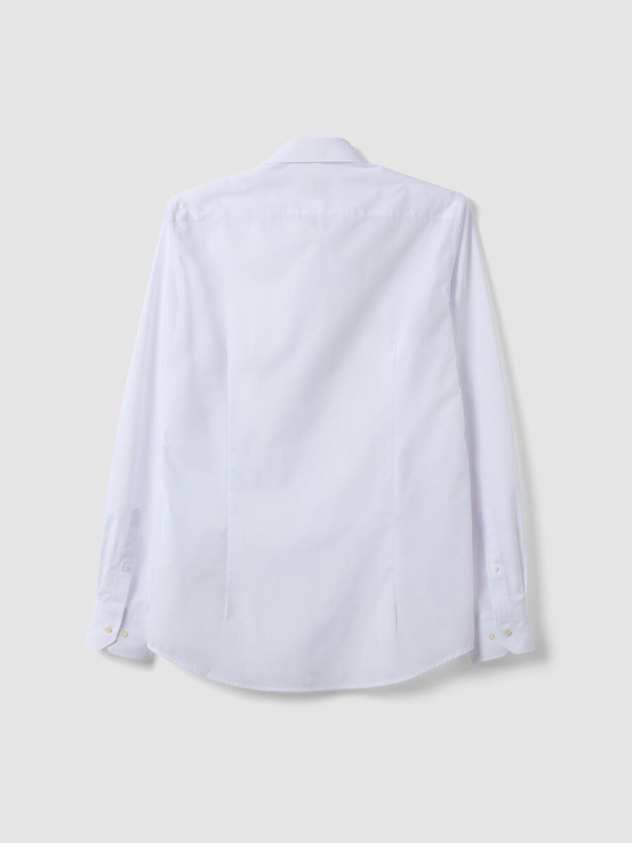 White slim-fit easy-iron shirt with classic collar_5