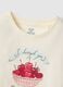 Beige regular fit pure cotton t-shirt with print for girls_2