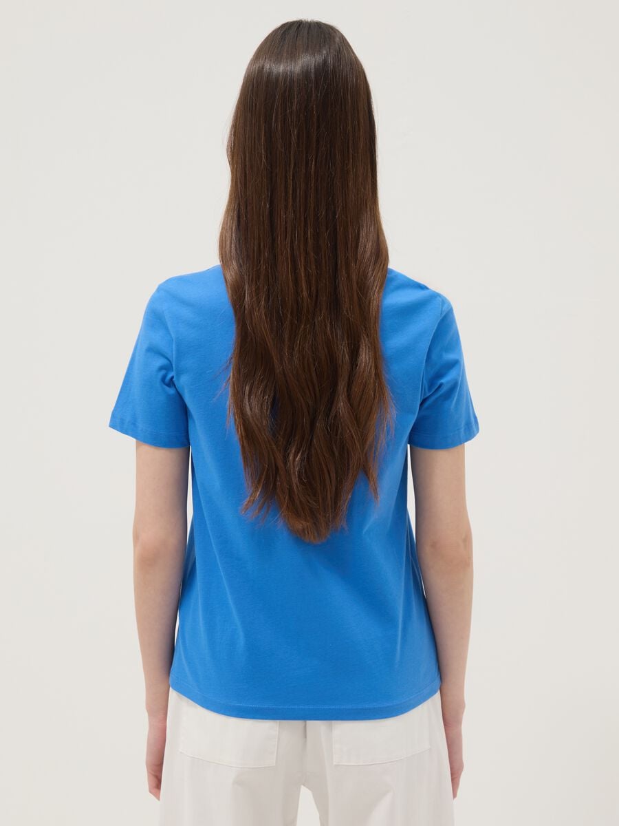 Blue short-sleeve organic cotton T-shirt_3