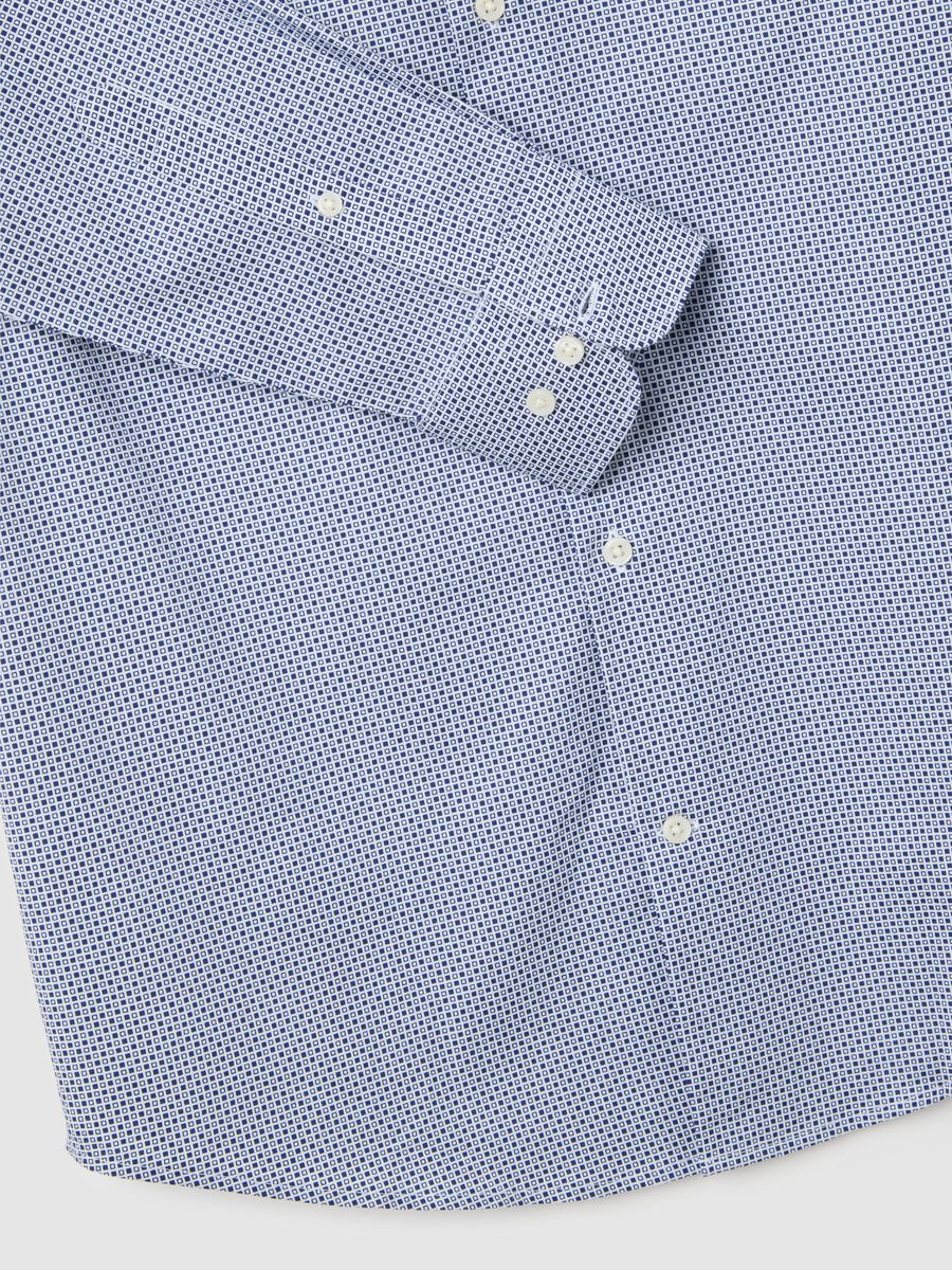 Camicia in misto cotone elasticizzato blu popeline_1