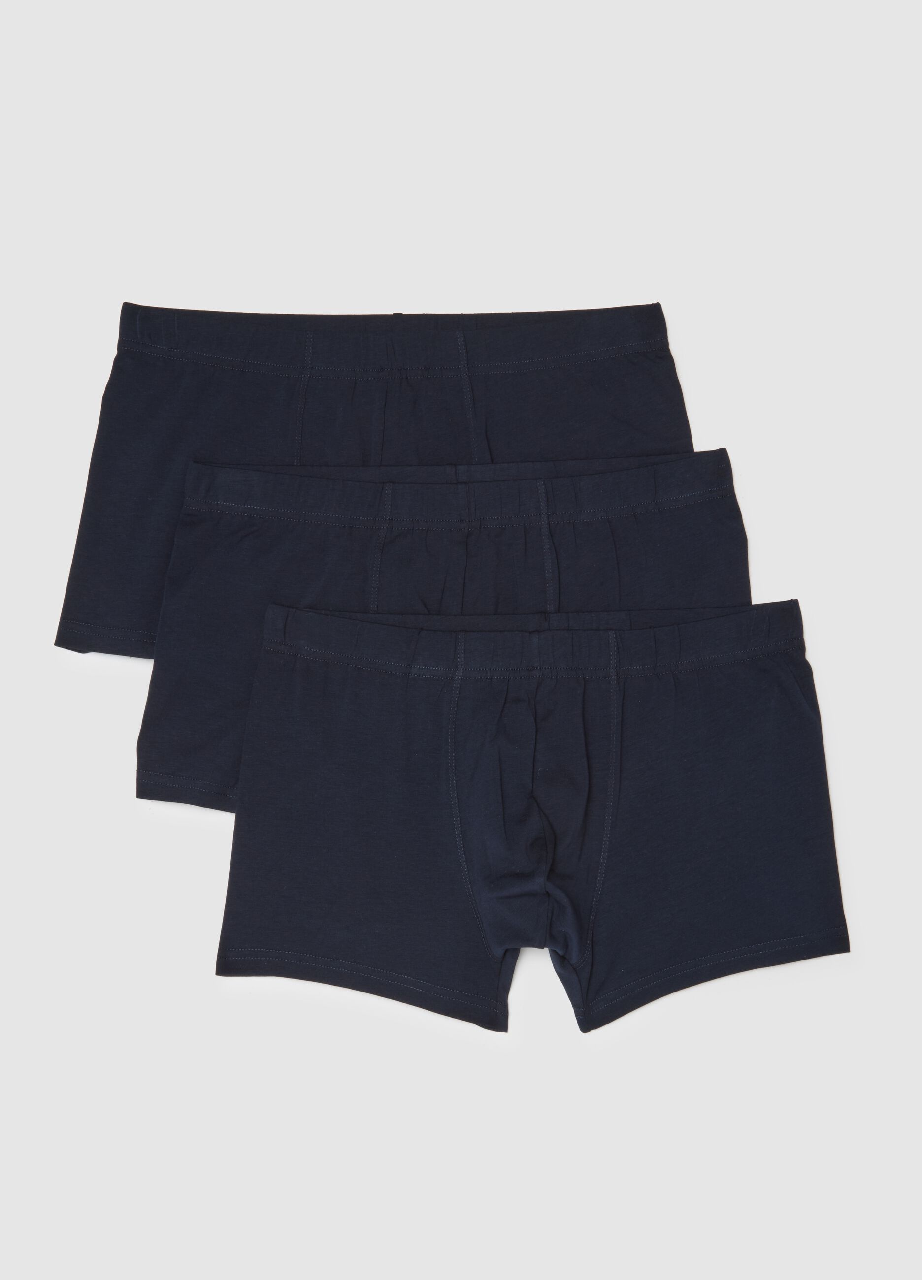Blue Stretch Cotton Regular Fit Boxers