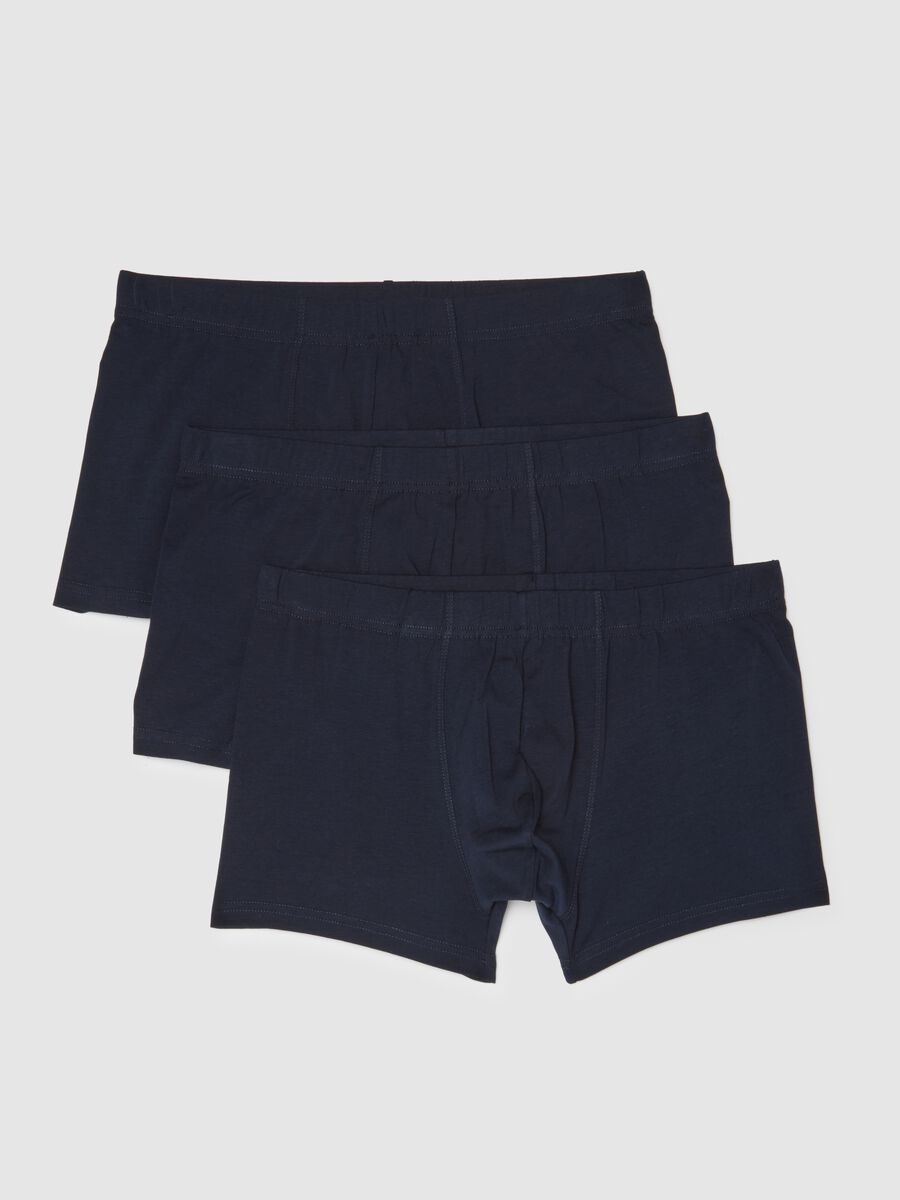 Tripack di boxer in cotone elasticizzato blu_4