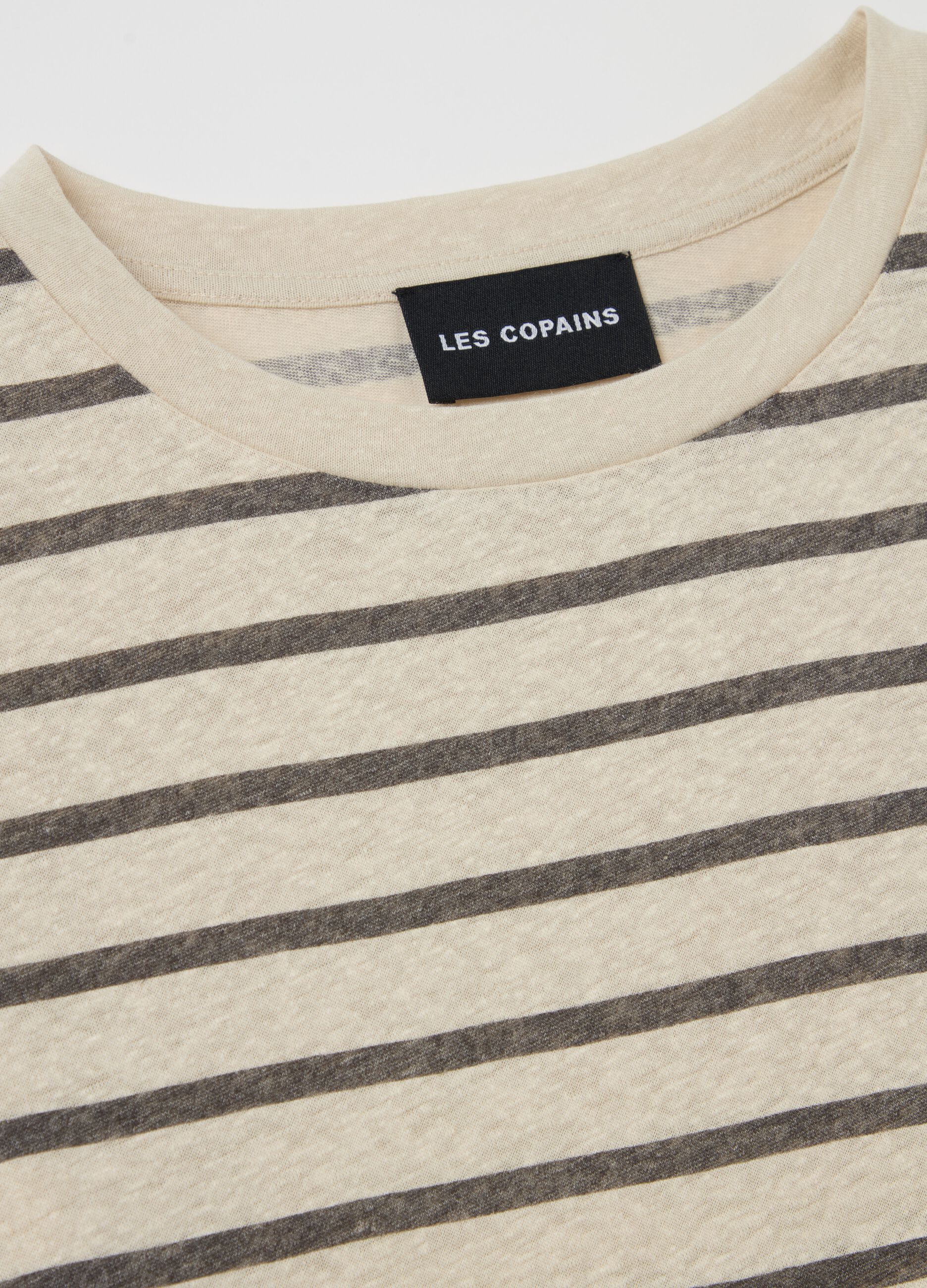 Striped T-shirt in linen blend
