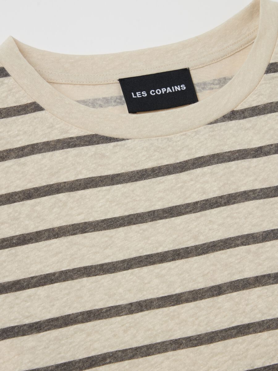 Striped T-shirt in linen blend_5