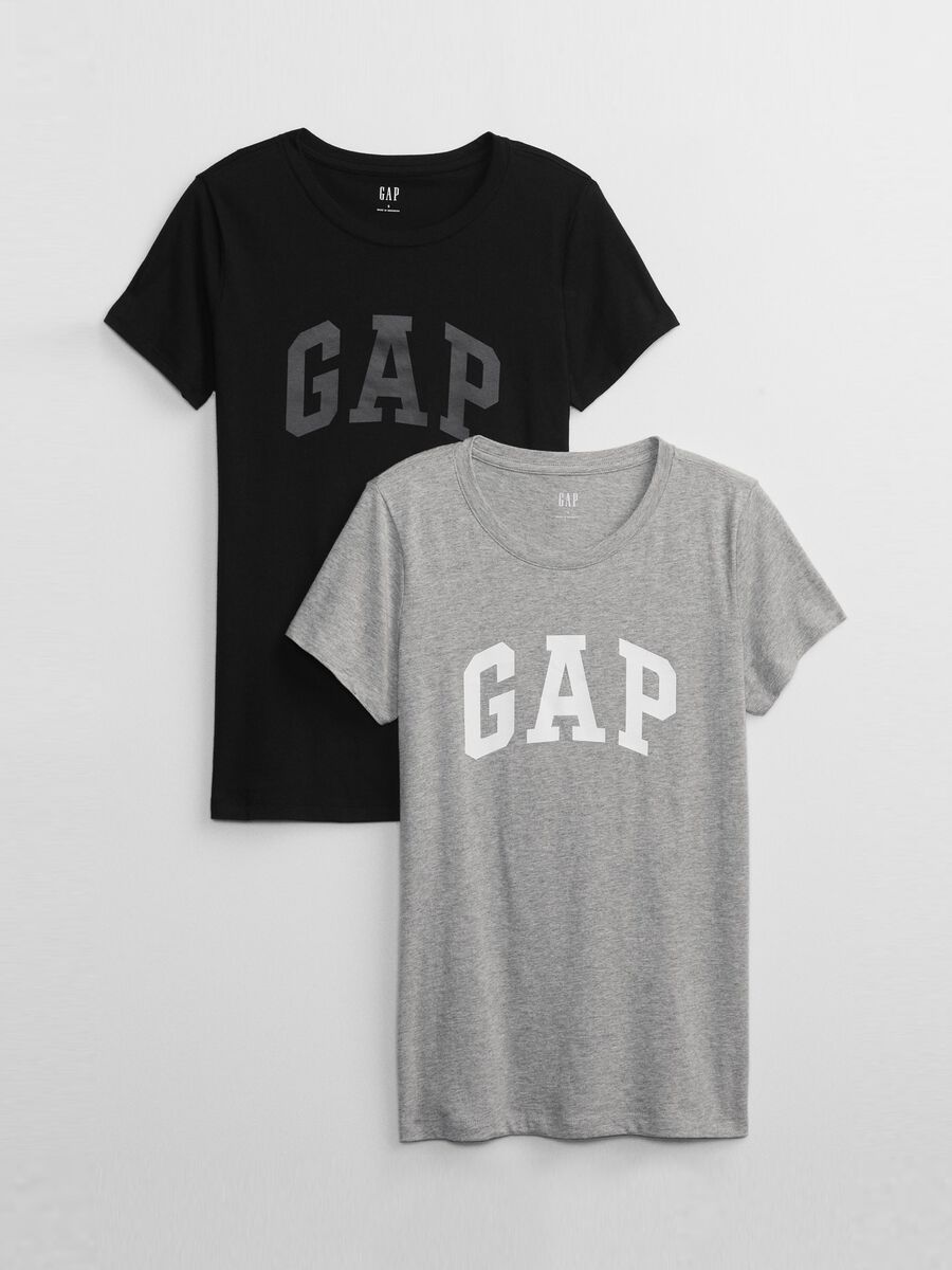Two-pack T-shirts in jersey with logo print_1