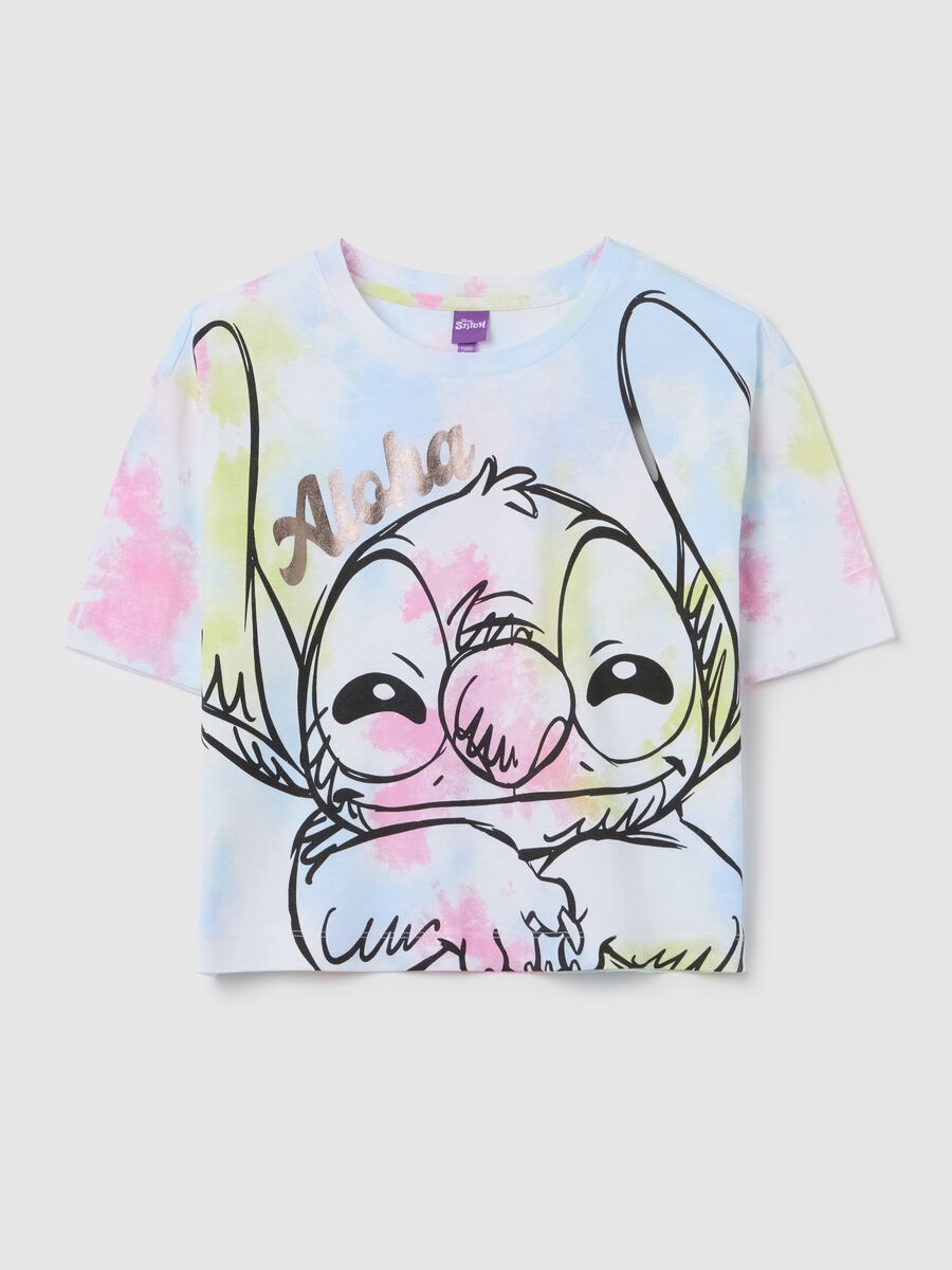 Girls' multicolour pure cotton regular fit T-shirt with Stitch print_3