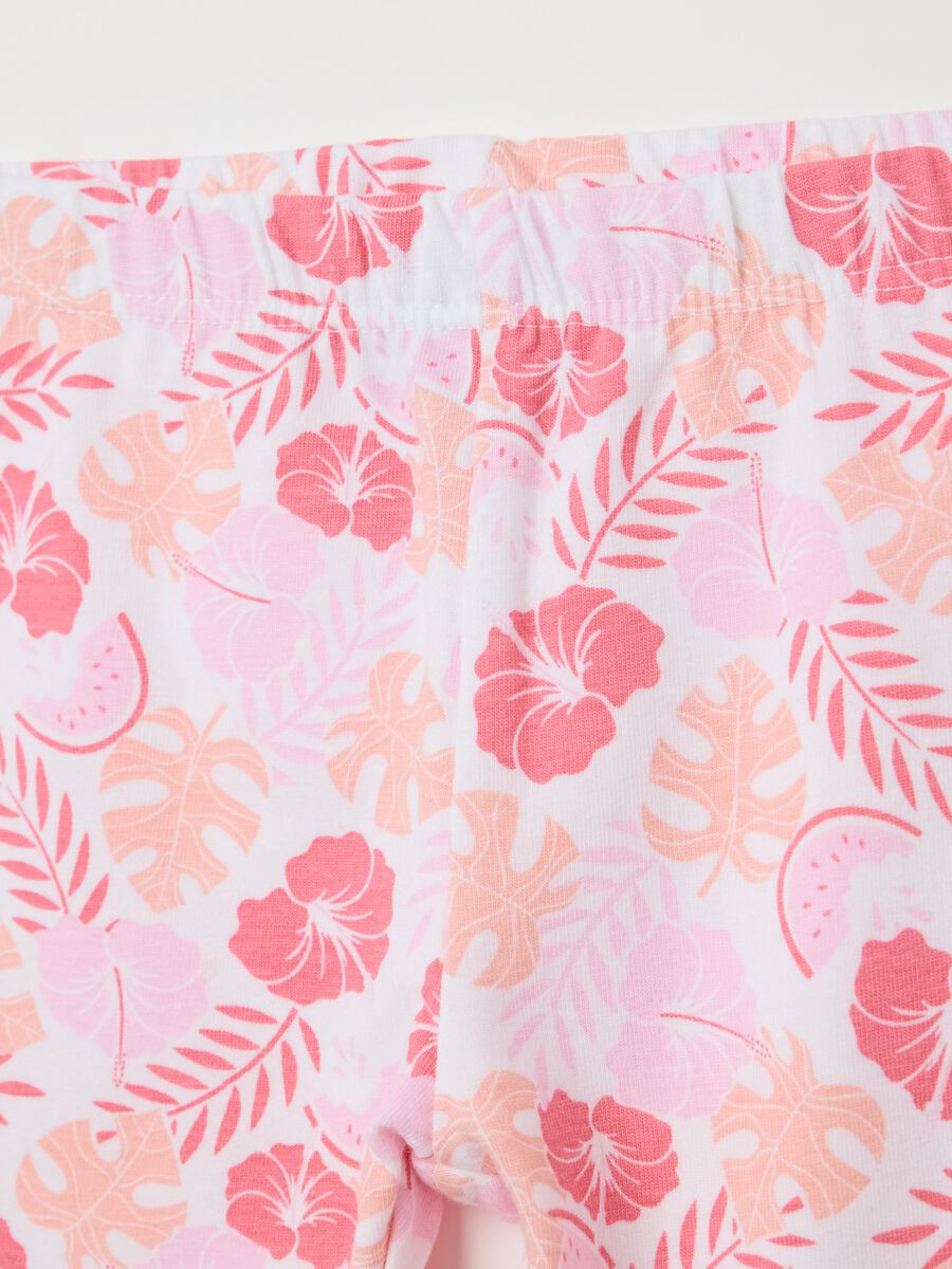 Pink stretch cotton leggings Fagottino_2