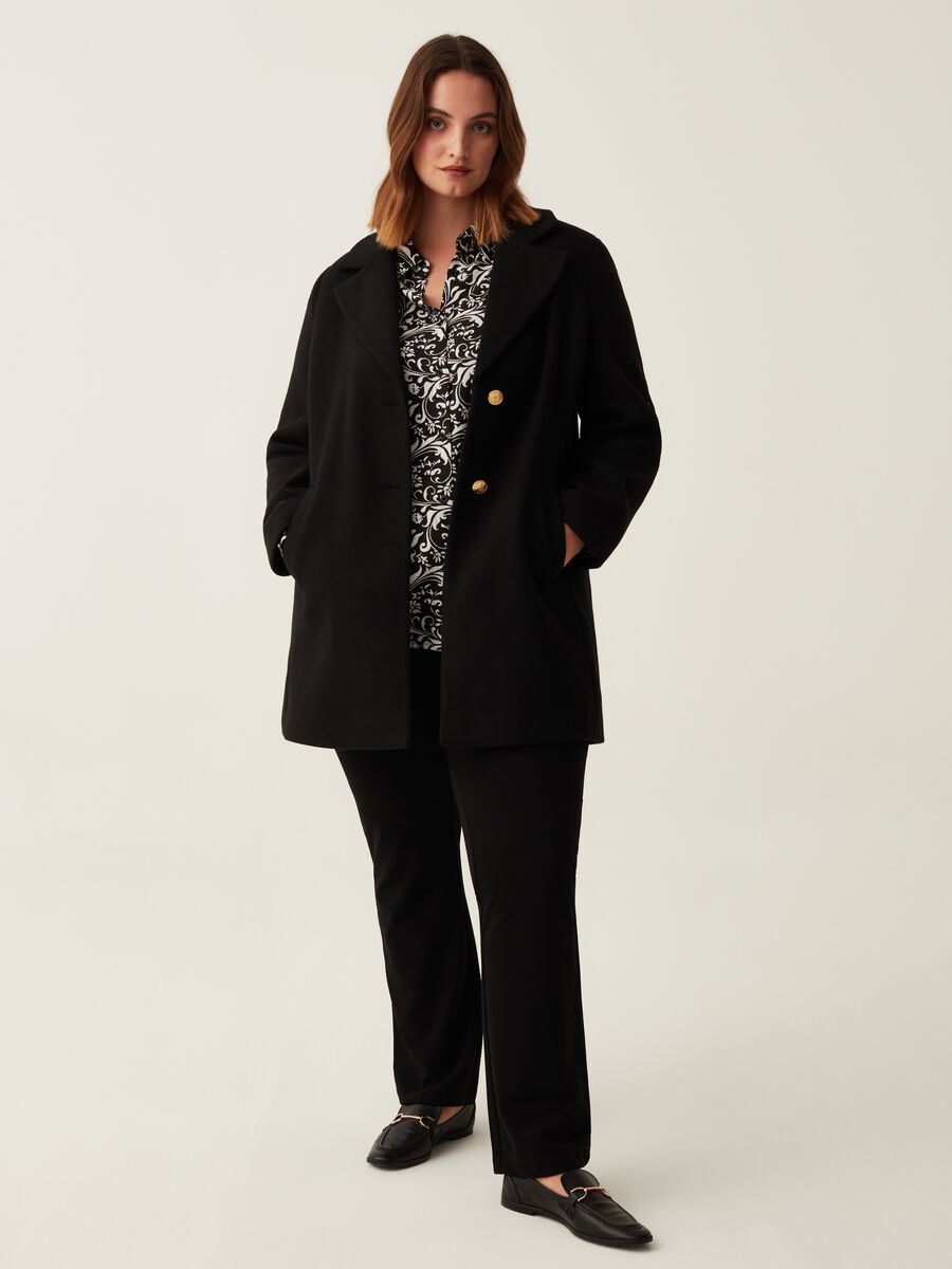 Cappotto corto con bottoni dorati Curvy_0