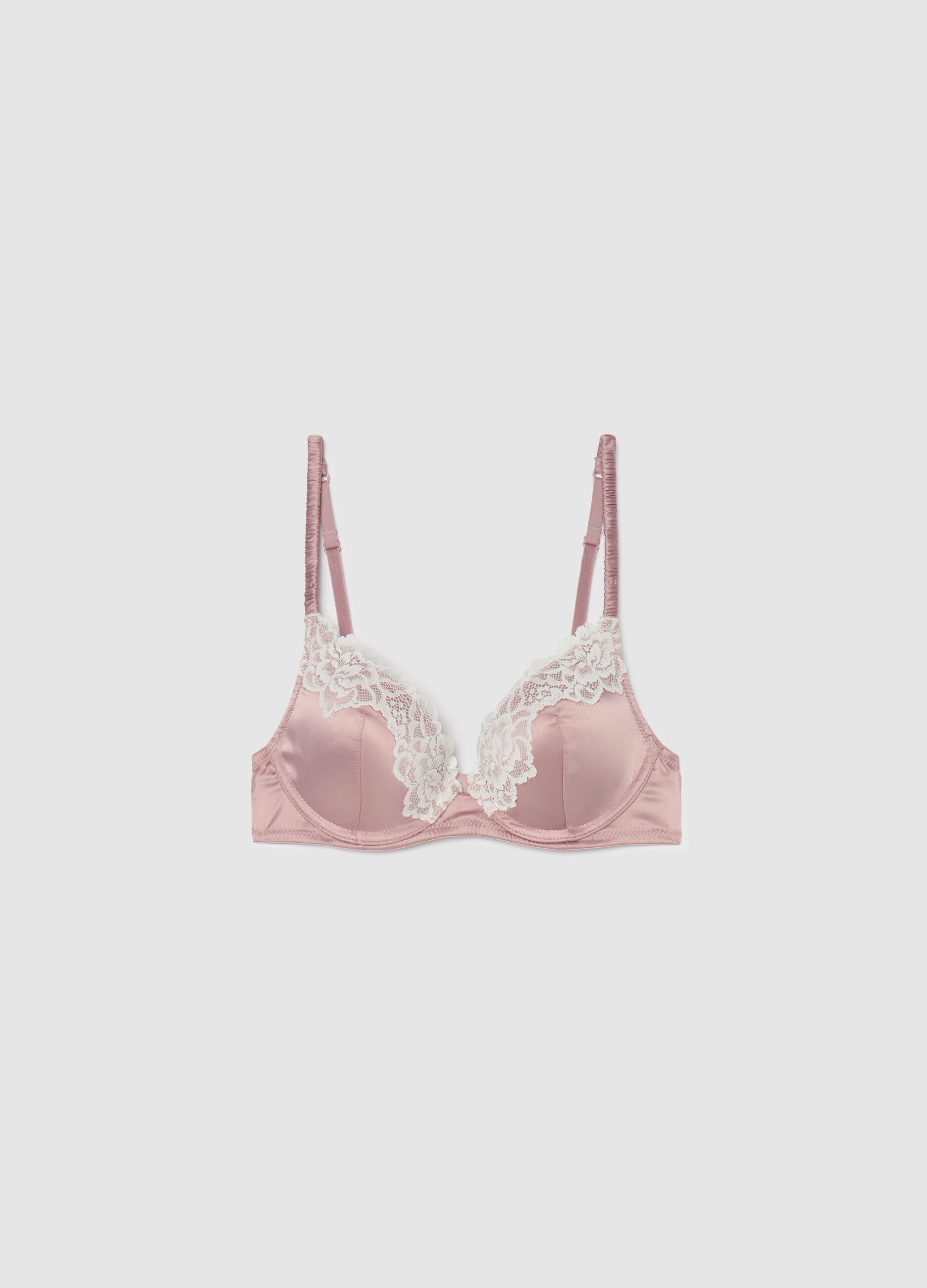 Barbara Push-Up bra in satin with lace
