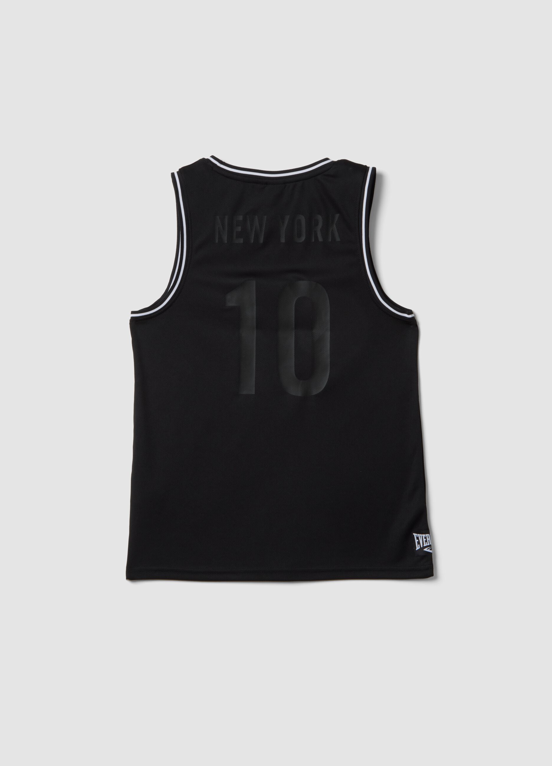Black regular-fit boys&rsquo; vest with contrast trims, oversized style