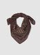 Brown polka-dot scarf in modal and silk blend_0