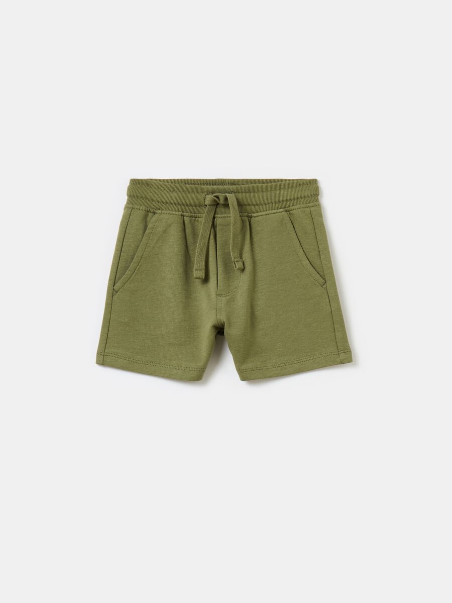 Cotton shorts with drawstring_0