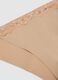 Beige microfibre regular fit briefs with lace details_1
