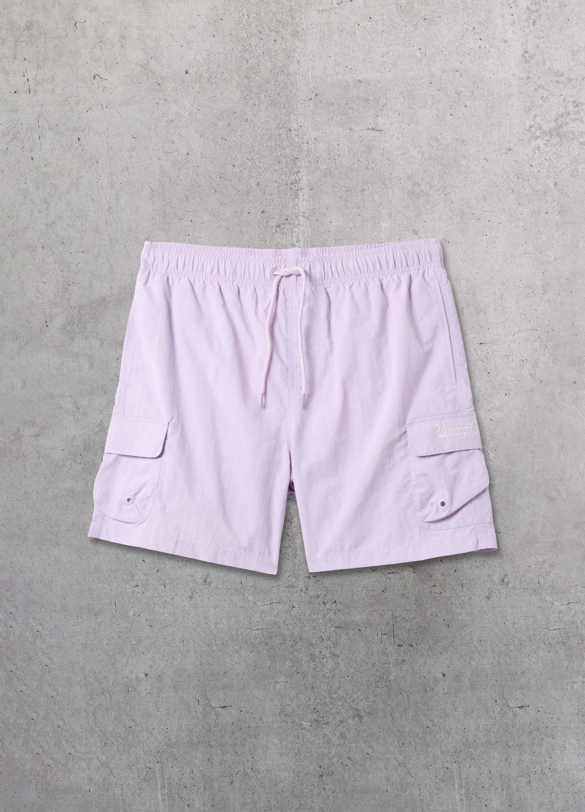 Pastel Lilac Cargo Swim Shorts