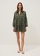 Green pure organic cotton kaftan with ruffles and broderie inserts_2