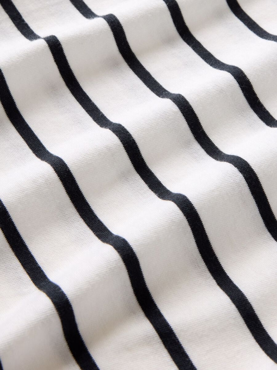 Black and white striped T-shirt in cotton_4