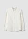 White regular fit linen-cotton blend shirt_4