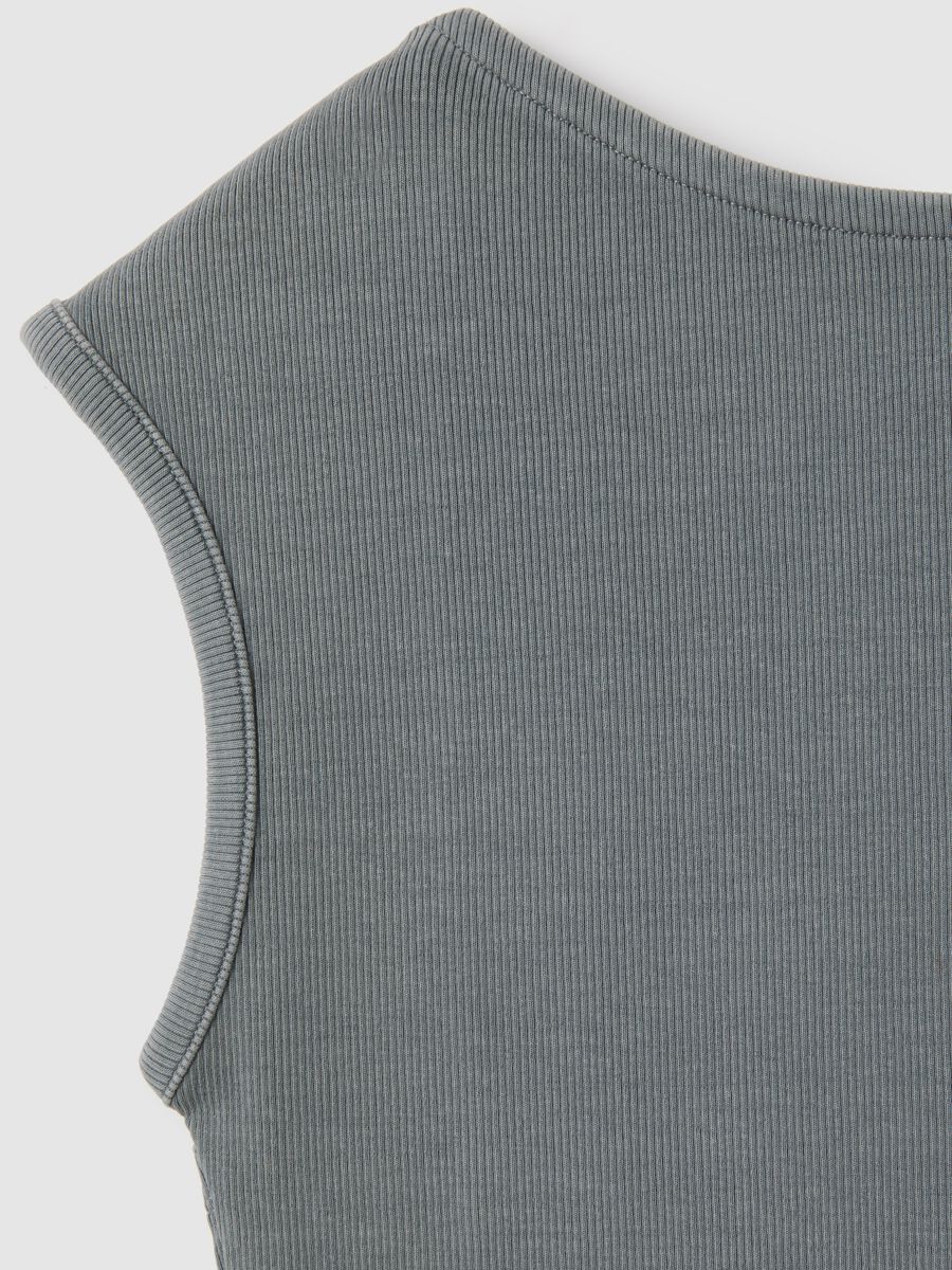 Women's Grey Cotton Blend Vest_1