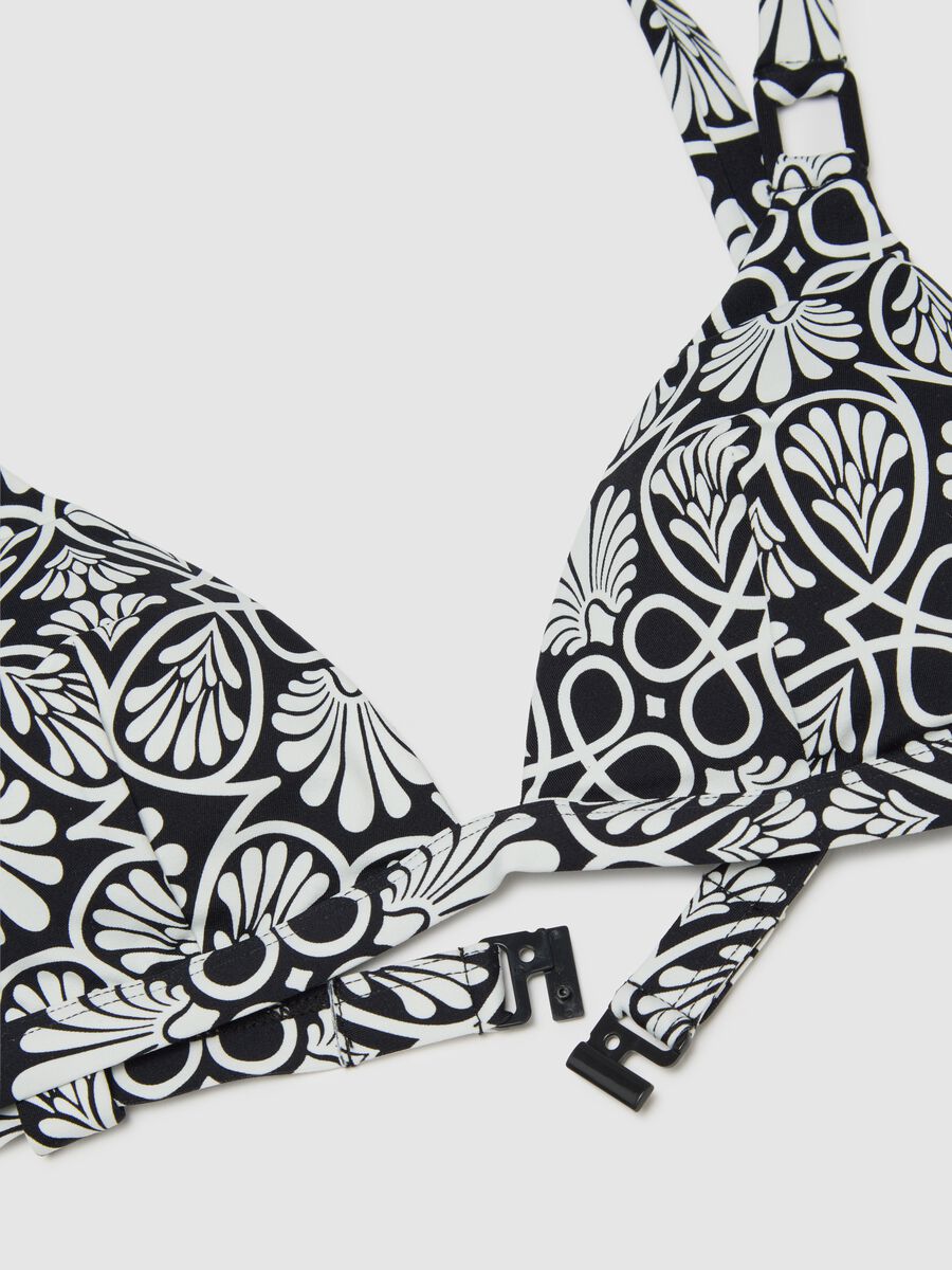 Women's multicolour stretch fabric bikini top_1