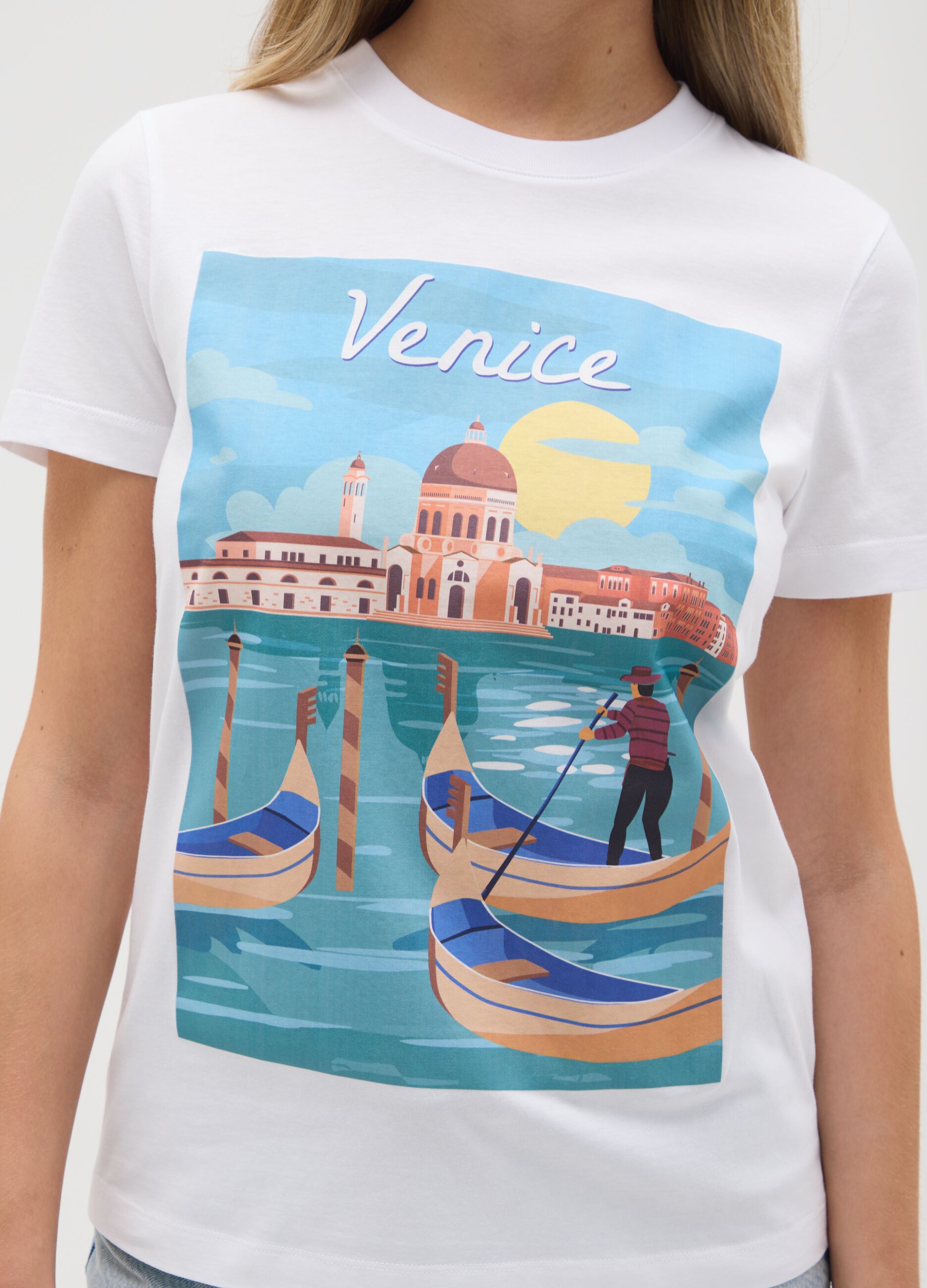 Women's pure cotton white T-shirt